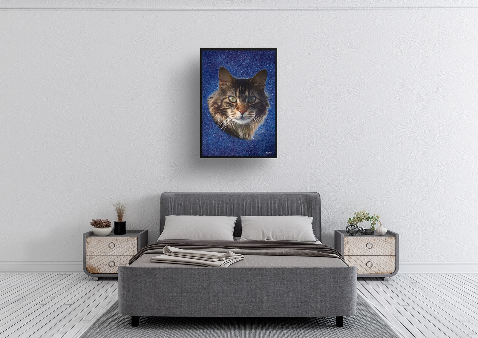 Night Sky Custom Classic Cat Portrait Painting - Framed & Un-framed Pet print from photo 11 Night Sky Custom Classic Cat Portrait Painting - Framed & Un-framed Pet print from photo - Image 9