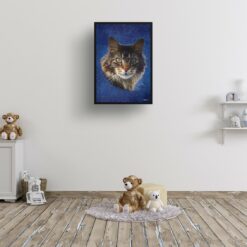 Night Sky Custom Classic Cat Portrait Painting - Framed & Un-framed Pet print from photo 16 classic pet portraits cat night sky print kids room
