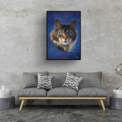 Night Sky Custom Classic Cat Portrait Painting - Framed & Un-framed Pet print from photo 15 classic pet portraits cat night sky print living room