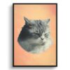 Peach Custom Classic Cat Portrait Painting -  Framed & Un-framed Pet print from photo