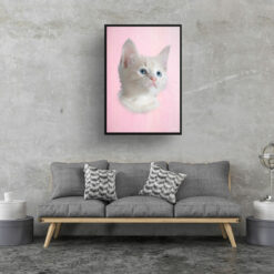 classic pet portraits cat pink print living room