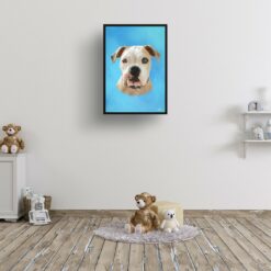 Blue Custom Classic Dog Portrait Painting - Framed & Un-framed Pet print from photo 16 classic pet portraits dog blue print kids room