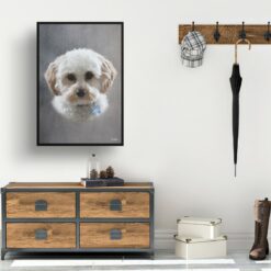 classic pet portraits dog grey print hall