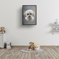 classic pet portraits dog grey print kids room