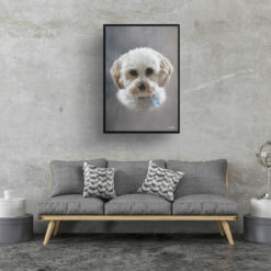 classic pet portraits dog grey print living room
