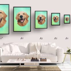 classic pet portraits dog lagoon print size comparison