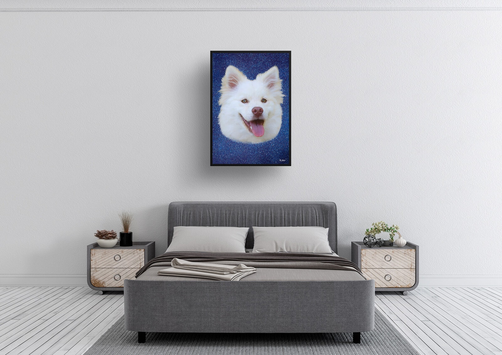 Night Sky Custom Classic Dog Portrait Painting - Framed & Un-framed Pet print from photo 11 Night Sky Custom Classic Dog Portrait Painting - Framed & Un-framed Pet print from photo - Image 9