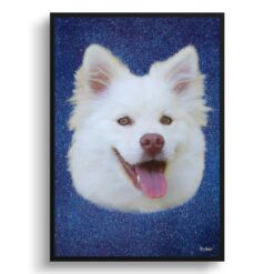 Night Sky Custom Classic Dog Portrait Painting -  Framed & Un-framed Pet print from photo