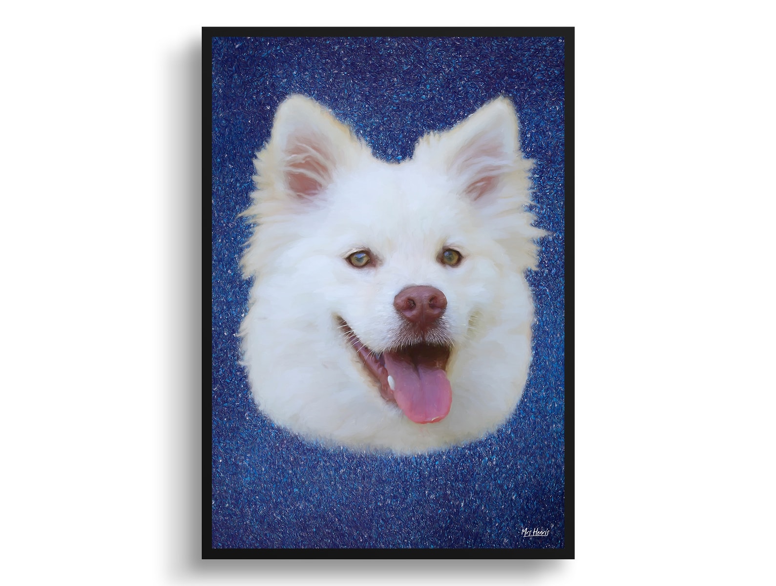 Night Sky Custom Classic Dog Portrait Painting - Framed & Un-framed Pet print from photo 3 Night Sky Custom Classic Dog Portrait Painting - Framed & Un-framed Pet print from photo