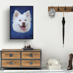 Night Sky Custom Classic Dog Portrait Painting - Framed & Un-framed Pet print from photo 17 classic pet portraits dog night sky print hall