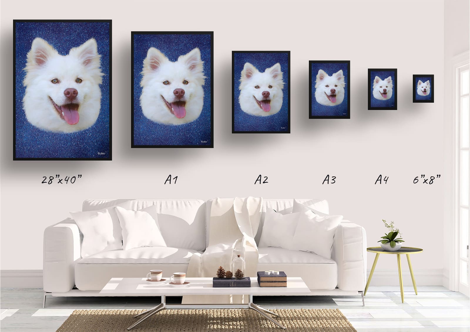 Night Sky Custom Classic Dog Portrait Painting - Framed & Un-framed Pet print from photo 5 Night Sky Custom Classic Dog Portrait Painting - Framed & Un-framed Pet print from photo - Image 3
