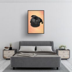 classic pet portraits dog peach print bedroom