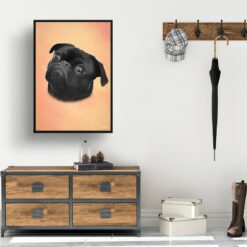 classic pet portraits dog peach print hall