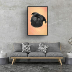 classic pet portraits dog peach print living room
