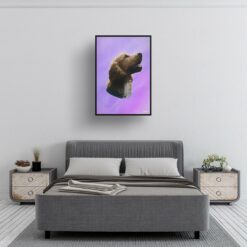 Purple Custom Classic Dog Portrait Painting - Framed & Un-framed Pet print from photo 18 classic pet portraits dog purple print bedroom