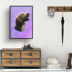 Purple Custom Classic Dog Portrait Painting - Framed & Un-framed Pet print from photo 16 classic pet portraits dog purple print hall