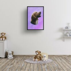 Purple Custom Classic Dog Portrait Painting - Framed & Un-framed Pet print from photo 15 classic pet portraits dog purple print kids room