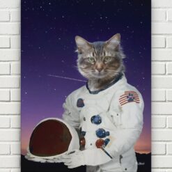 music icons astronaut cat front view white bricks