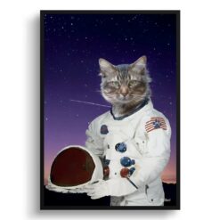 Astronaut Custom Cat Portrait Painting -  Framed & Un-framed Pet print from photo