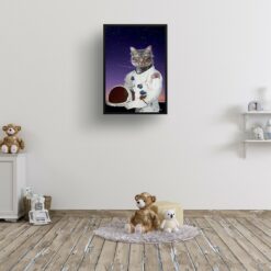 music icons astronaut cat print kids room