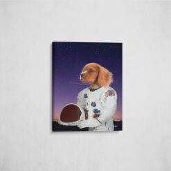 music icons astronaut dog front view angled wall