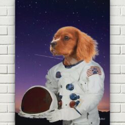 music icons astronaut dog front view white bricks