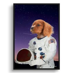 music icons astronaut dog print front view white