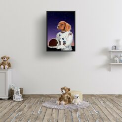 music icons astronaut dog print kids room