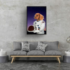 music icons astronaut dog print living room