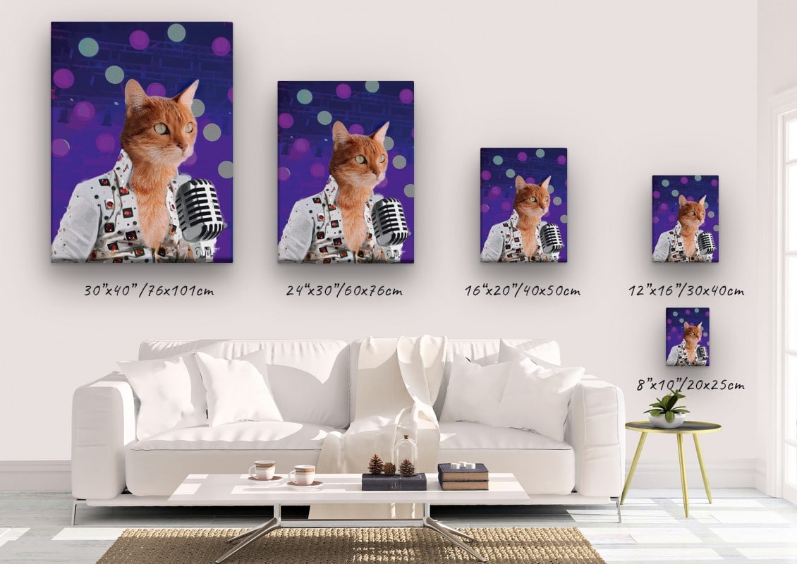 music icons elvis cat canvas size comparison
