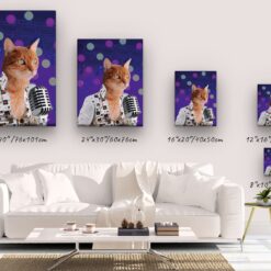 Elvis Style Cat Portrait -  Legendary Icons pet portrait on canvas from photo - Image 3