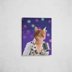 Elvis Style Cat Portrait -  Legendary Icons pet portrait on canvas from photo - Image 5