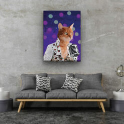 Elvis Style Cat Portrait -  Legendary Icons pet portrait on canvas from photo - Image 9