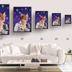 music icons elvis cat print size comparison