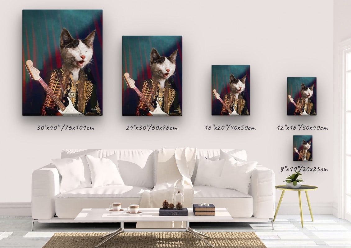 music icons hendrix cat canvas size comparison