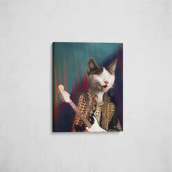 music icons hendrix cat front view angled wall