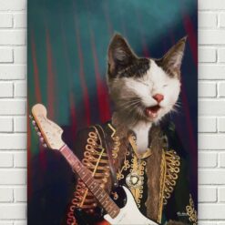 music icons hendrix cat front view white bricks