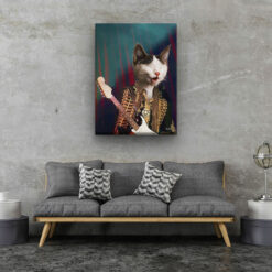 music icons hendrix cat living room