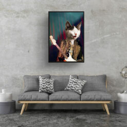 music icons hendrix cat print living room