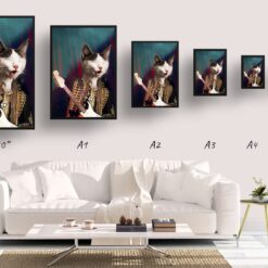 music icons hendrix cat print size comparison