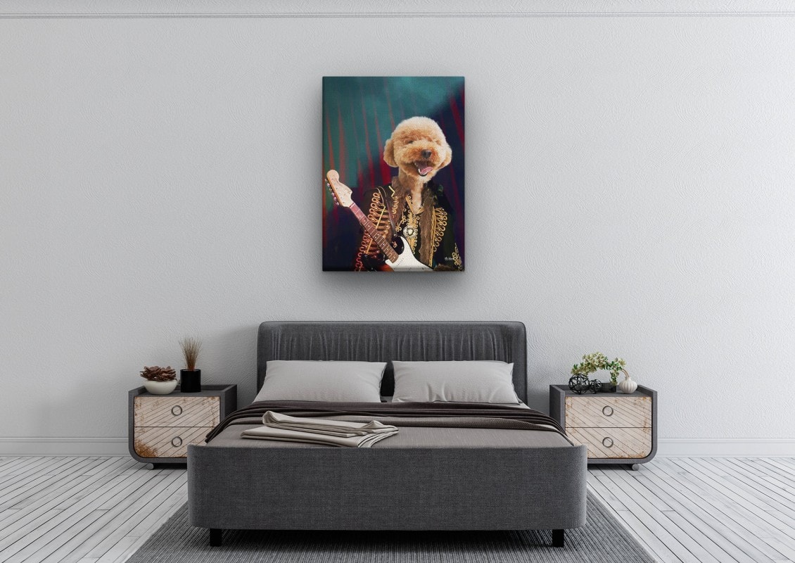 music icons hendrix dog bedroom