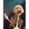 music icons hendrix dog front view white