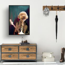 music icons hendrix dog print hall