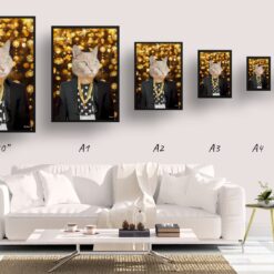 music icons jay z cat print size comparison