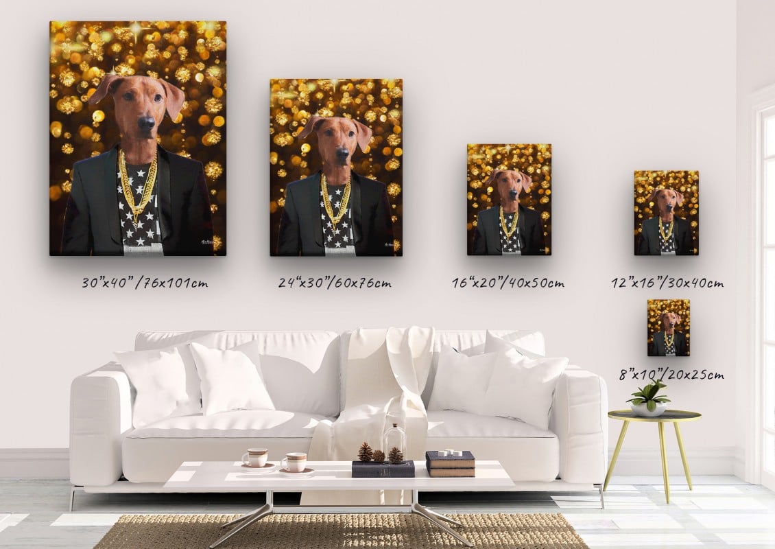 music icons jay z dog canvas size comparison