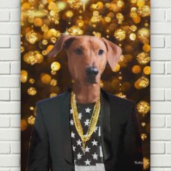 music icons jay z dog front view white bricks