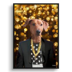 Jay-Z Custom Dog Portrait Painting -  Framed & Un-framed Pet print from photo