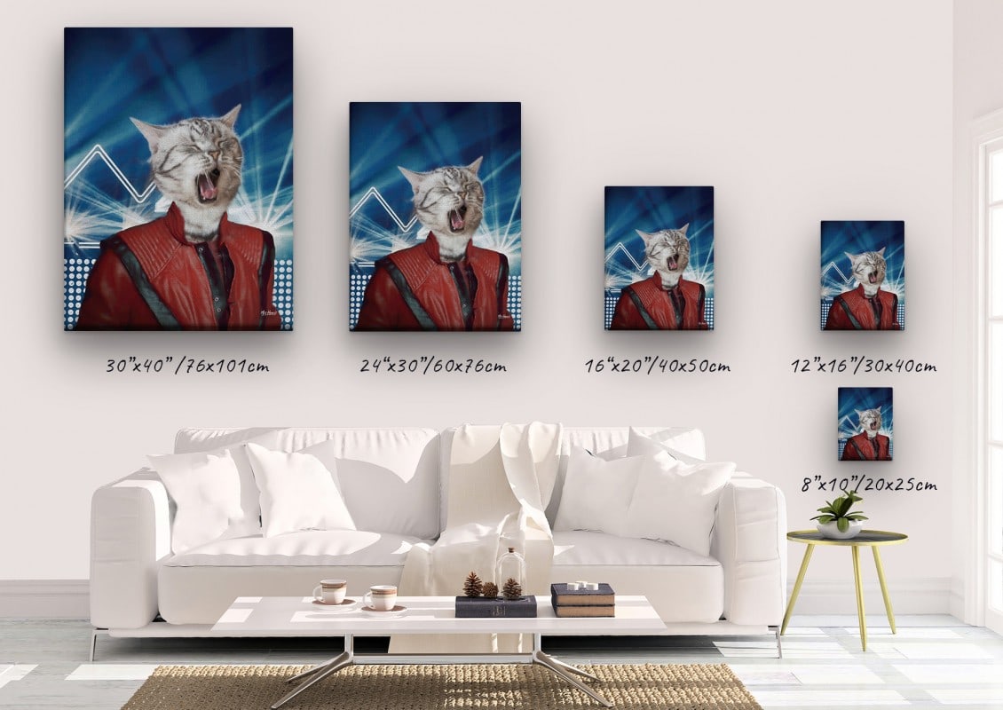 music icons michael jackson cat canvas size comparison