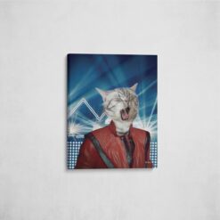 music icons michael jackson cat front view angled wall