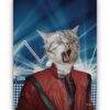 music icons michael jackson cat front view white